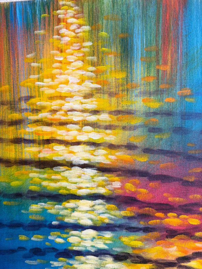 Gerrit Greve (1948-2024, Cardiff by the Sea, CA) Original Acrylic Painting On Canvas Titled 'Water Ripples 04' 2015 Signed Verso 20 X 16 Estimate $2,200 [Photo 8]