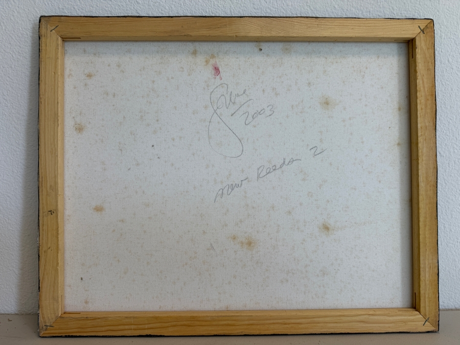 Gerrit Greve (1948-2024, Cardiff by the Sea, CA) Original Acrylic Painting On Canvas Titled 'New Reeds 2' 2003 Signed Verso 20 X 16 Estimate $300 - $400 [Photo 4]