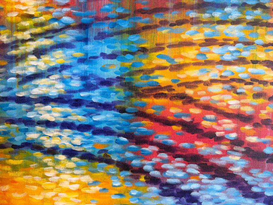 Gerrit Greve (1948-2024, Cardiff by the Sea, CA) Original Acrylic Painting On Canvas Titled 'Water Ripples 03' 2015 Signed Verso 20 X 16 Estimate $2,200 [Photo 3]