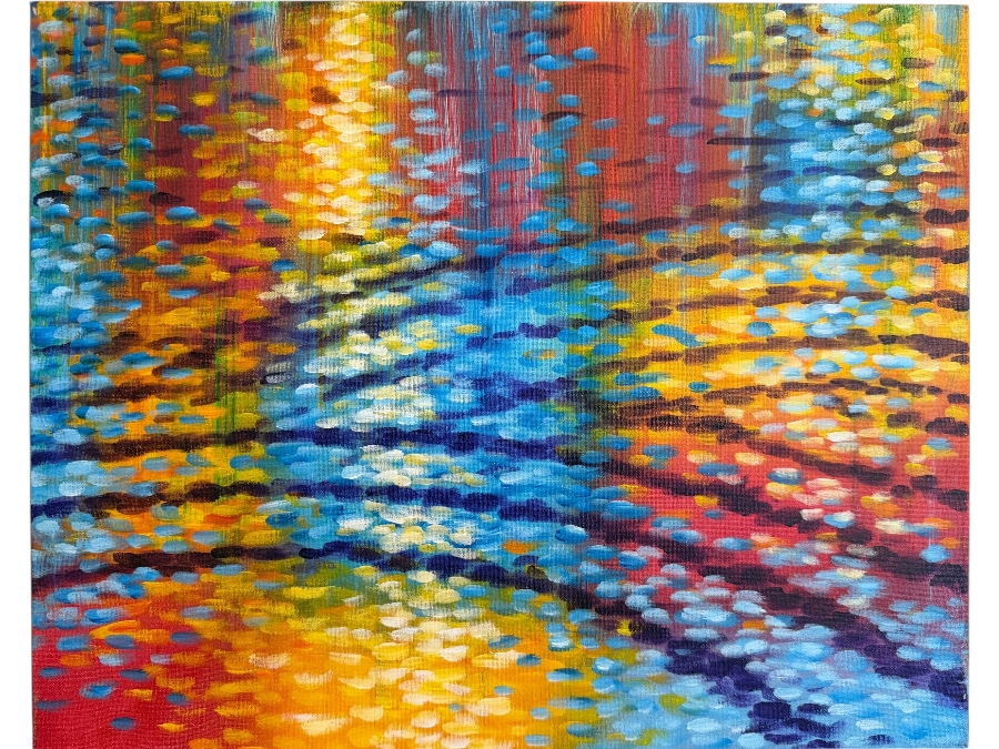 Gerrit Greve (1948-2024, Cardiff by the Sea, CA) Original Acrylic Painting On Canvas Titled 'Water Ripples 03' 2015 Signed Verso 20 X 16 Estimate $2,200