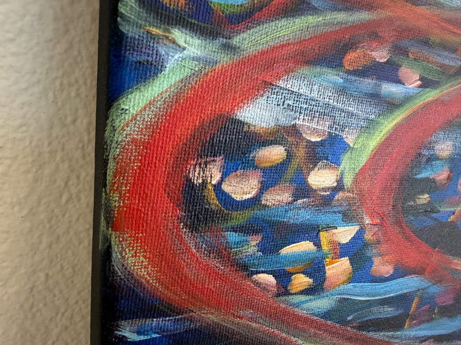 Gerrit Greve (1948-2024, Cardiff by the Sea, CA) Original Acrylic Painting On Canvas Titled 'Love Ripples' 2010 Signed Verso 20 X 16 Estimate $300 - $400 [Photo 5]
