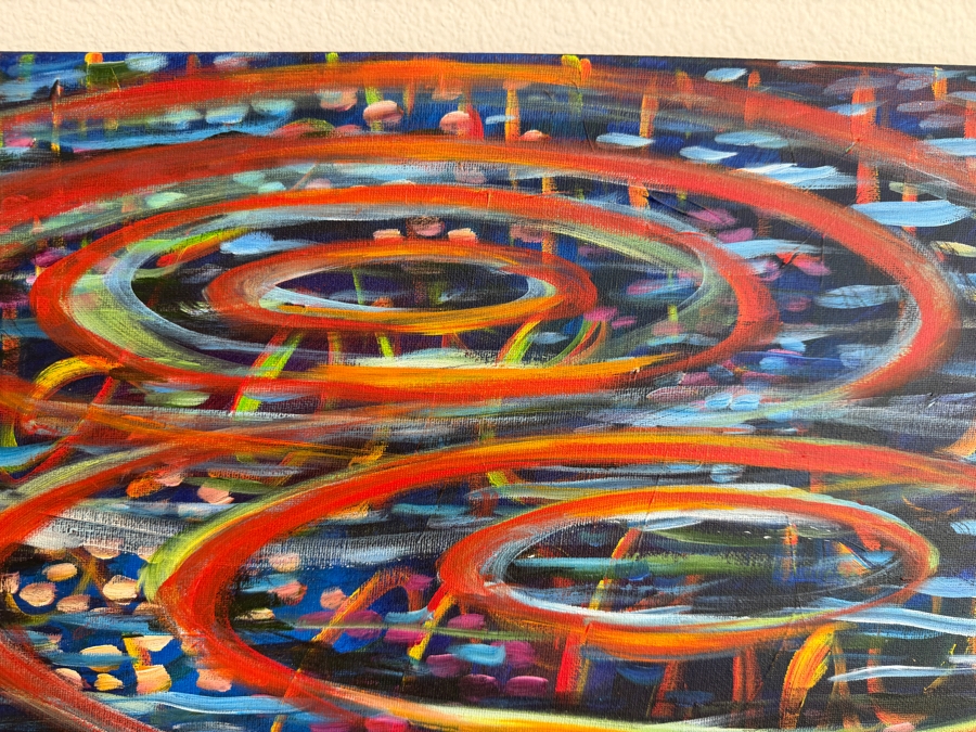 Gerrit Greve (1948-2024, Cardiff by the Sea, CA) Original Acrylic Painting On Canvas Titled 'Love Ripples' 2010 Signed Verso 20 X 16 Estimate $300 - $400 [Photo 4]