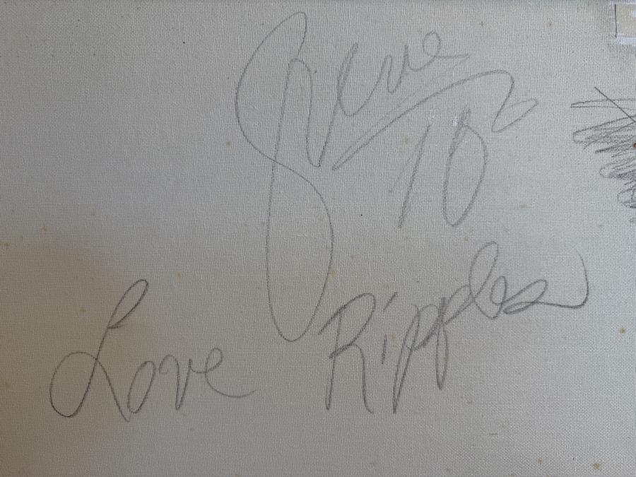 Gerrit Greve (1948-2024, Cardiff by the Sea, CA) Original Acrylic Painting On Canvas Titled 'Love Ripples' 2010 Signed Verso 20 X 16 Estimate $300 - $400 [Photo 7]