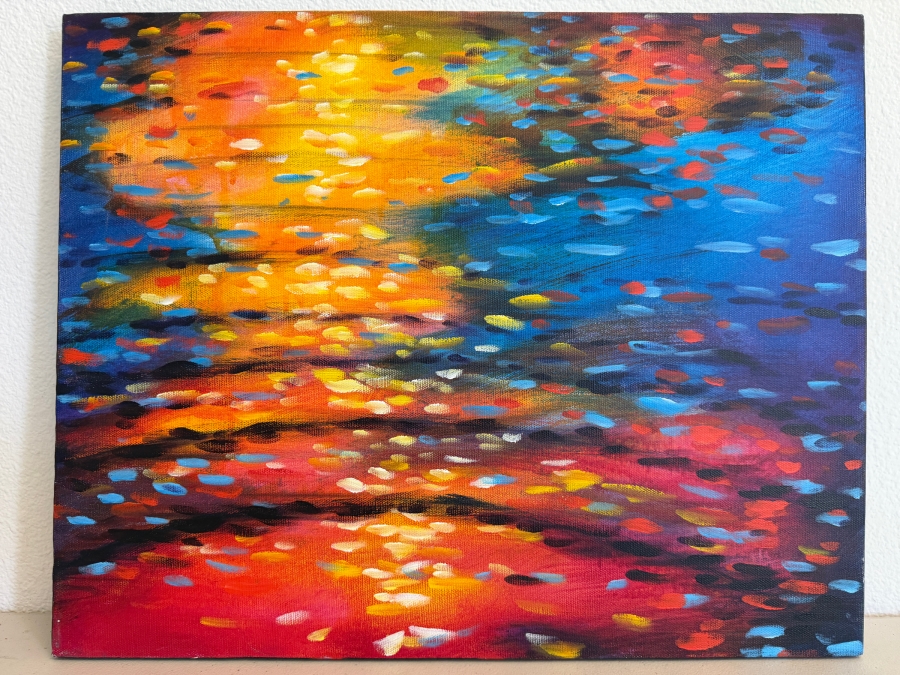 Gerrit Greve (1948-2024, Cardiff by the Sea, CA) Original Acrylic Painting On Canvas Titled 'Water 08' 2014 Signed Verso 20 X 16 Estimate $2,200 [Photo 2]