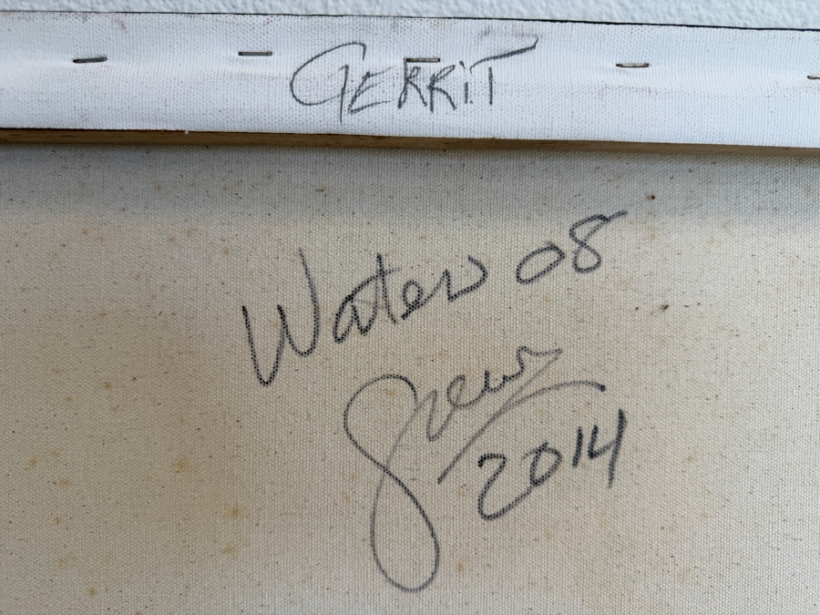 Gerrit Greve (1948-2024, Cardiff by the Sea, CA) Original Acrylic Painting On Canvas Titled 'Water 08' 2014 Signed Verso 20 X 16 Estimate $2,200 [Photo 6]