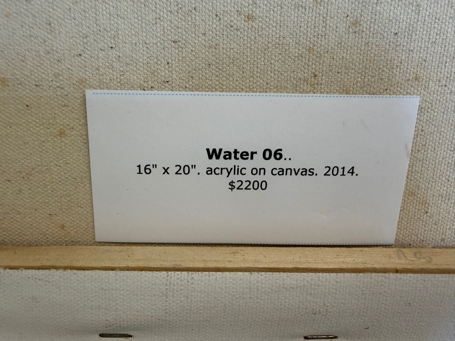 Gerrit Greve (1948-2024, Cardiff by the Sea, CA) Original Acrylic Painting On Canvas Titled 'Water 08' 2014 Signed Verso 20 X 16 Estimate $2,200 [Photo 7]