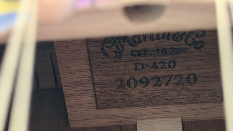 2016 Martin Limited Edition (D-420 / DX420) Acoustic Guitar 2092790 from Wade Norton's Personal Collection [Photo 28]