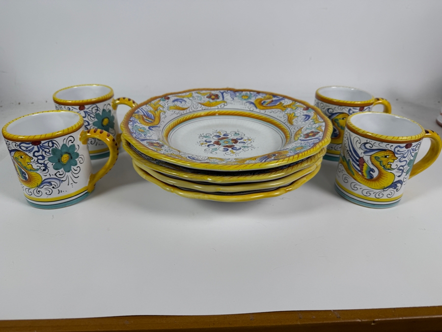 Just Added - Italian Deruta (4) Coffee Cups and (4) 10' Bowls [Photo 2]