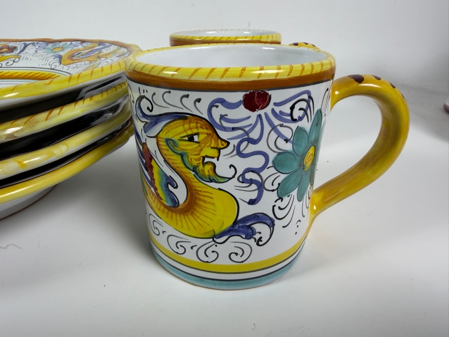 Just Added - Italian Deruta (4) Coffee Cups and (4) 10' Bowls [Photo 4]