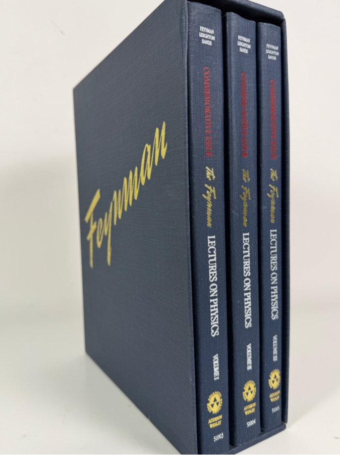 Just Added - Vintage 1989 Commemorative Issue Three-Volume Boxed Hardcover Book Set of The Feynman Lectures on Physics [Photo 2]