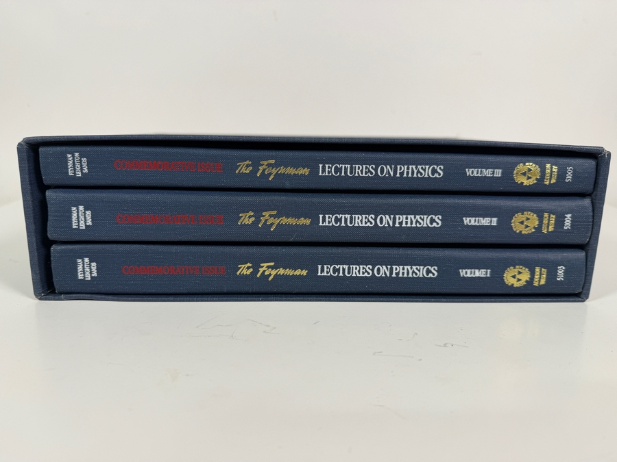 Just Added - Vintage 1989 Commemorative Issue Three-Volume Boxed Hardcover Book Set of The Feynman Lectures on Physics [Photo 3]