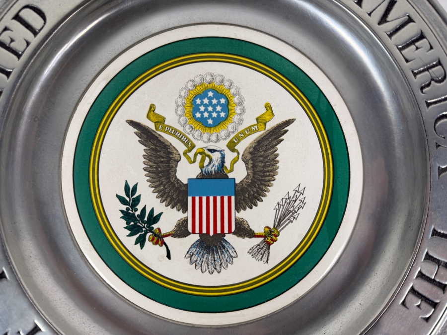 Just Added - Vintage Wilton Armetale Pewter Plate Featuring the Great Seal of the United States 11W [Photo 2]