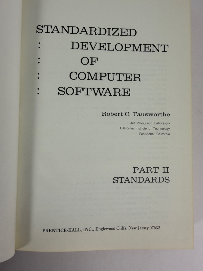 Just Added - Two Hardcover Volumes of Standardized Development of Computer Software by Robert C. Tausworthe Published by Prentice-Hall in the Late 1970s [Photo 4]