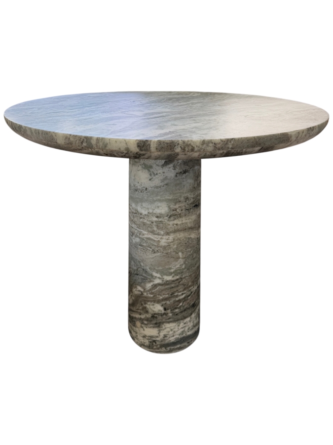 CB2 Babylon Round Torrento Grey Marble Bistro Table By Mermelada Estudio 30W X 29H Retail $1,700