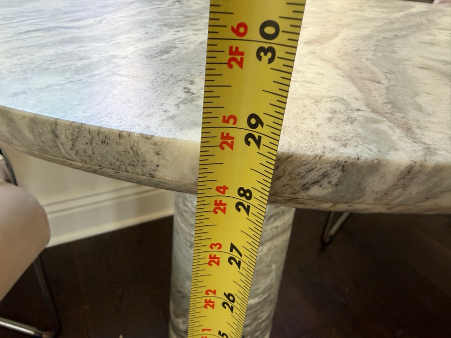 CB2 Babylon Round Torrento Grey Marble Bistro Table By Mermelada Estudio 30W X 29H Retail $1,700 [Photo 6]
