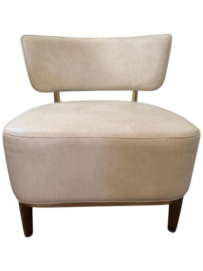 Sunpan Modern Cream Faux Leather Accent Chair Retail $800