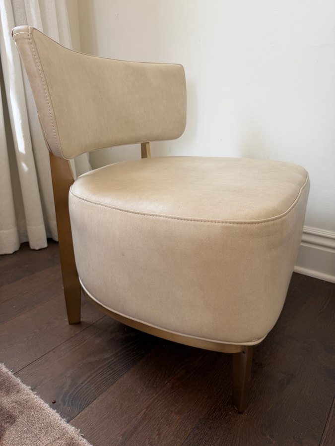 Sunpan Modern Cream Faux Leather Accent Chair Retail $800 [Photo 4]