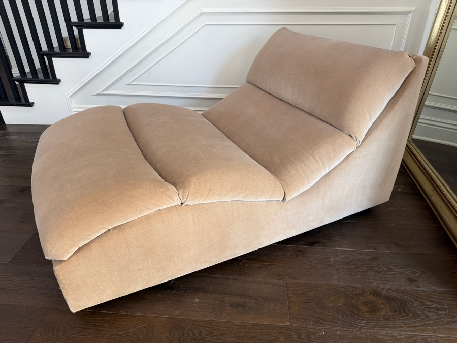 Night Palm Custom Sculptural Velvet Regency Wave Chaise Lounge 36W X 60D X 36H Retails $6,000 [Photo 3]