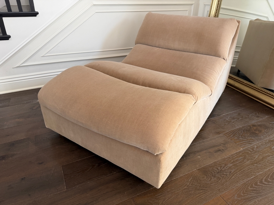 Night Palm Custom Sculptural Velvet Regency Wave Chaise Lounge 36W X 60D X 36H Retails $6,000 [Photo 4]