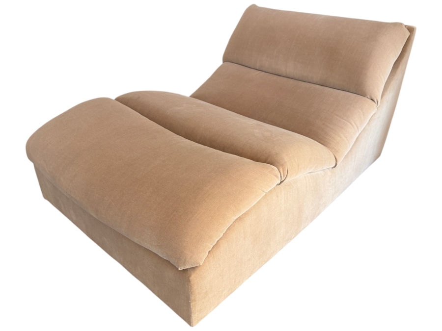 Night Palm Custom Sculptural Velvet Regency Wave Chaise Lounge 36W X 60D X 36H Retails $6,000
