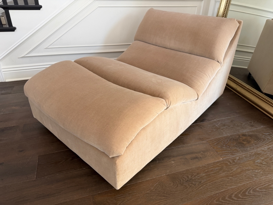 Night Palm Custom Sculptural Velvet Regency Wave Chaise Lounge 36W X 60D X 36H Retails $6,000 [Photo 2]