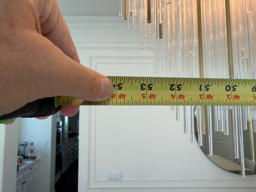 Home Decor Light Store Lighting 'Petra' Rectangular Glass Tube Chandelier 54W X 14D X 33-53H Purchase Price $9,890 [Photo 13]