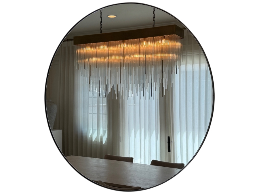Oversized 48-Inch Minimalist Round Metal Frame Wall Mirror