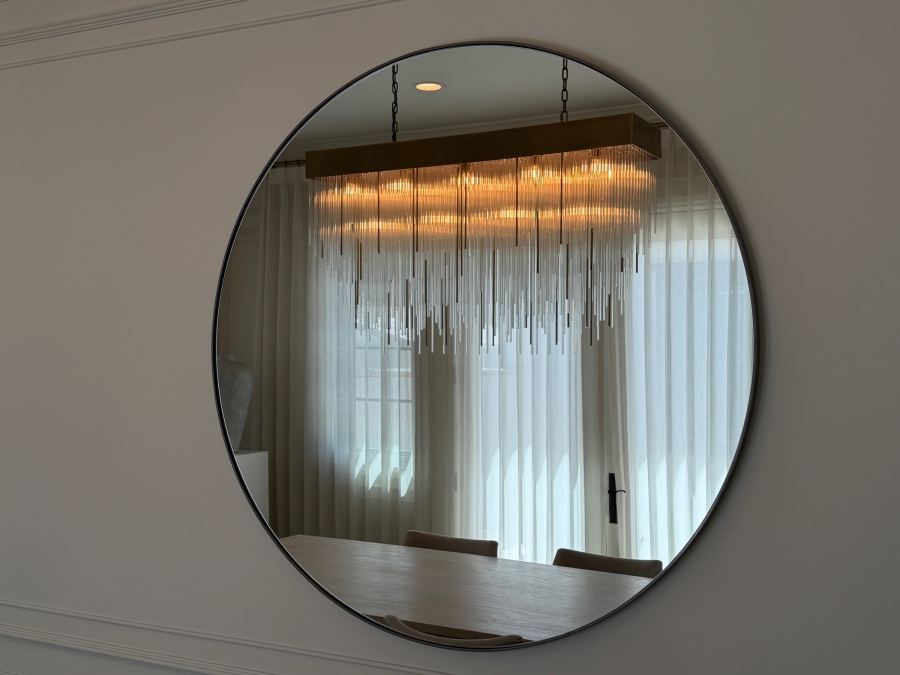 Oversized 48-Inch Minimalist Round Metal Frame Wall Mirror [Photo 2]