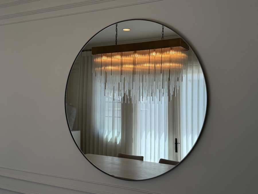 Oversized 48-Inch Minimalist Round Metal Frame Wall Mirror [Photo 3]