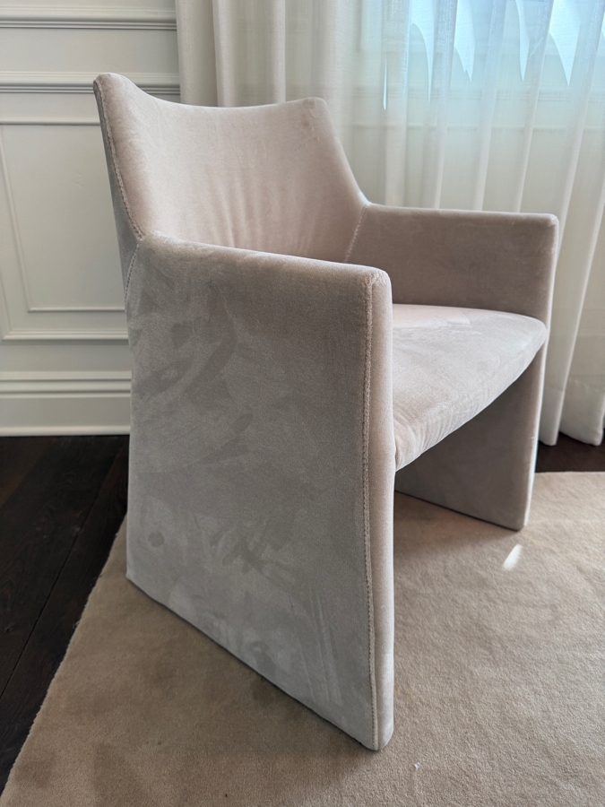Set of 8 CB2 'Foley' Grey Faux Mohair Dining Armchairs Retail $400/Chair $3,200 Total [Photo 3]