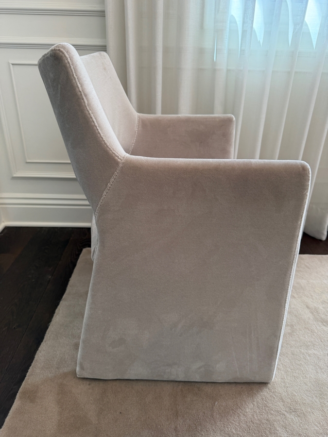 Set of 8 CB2 'Foley' Grey Faux Mohair Dining Armchairs Retail $400/Chair $3,200 Total [Photo 4]