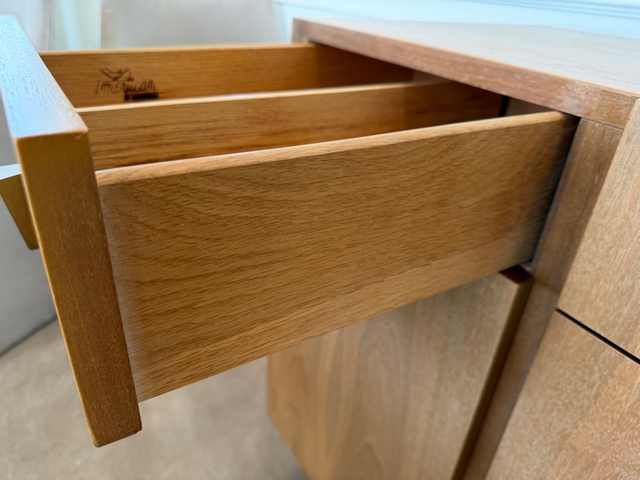 Vintage Mid Century Modern 1950s/60s American of Martinsville Walnut & Brass Sideboard Credenza 62W X 20D X 31H Retail $3,000 [Photo 6]