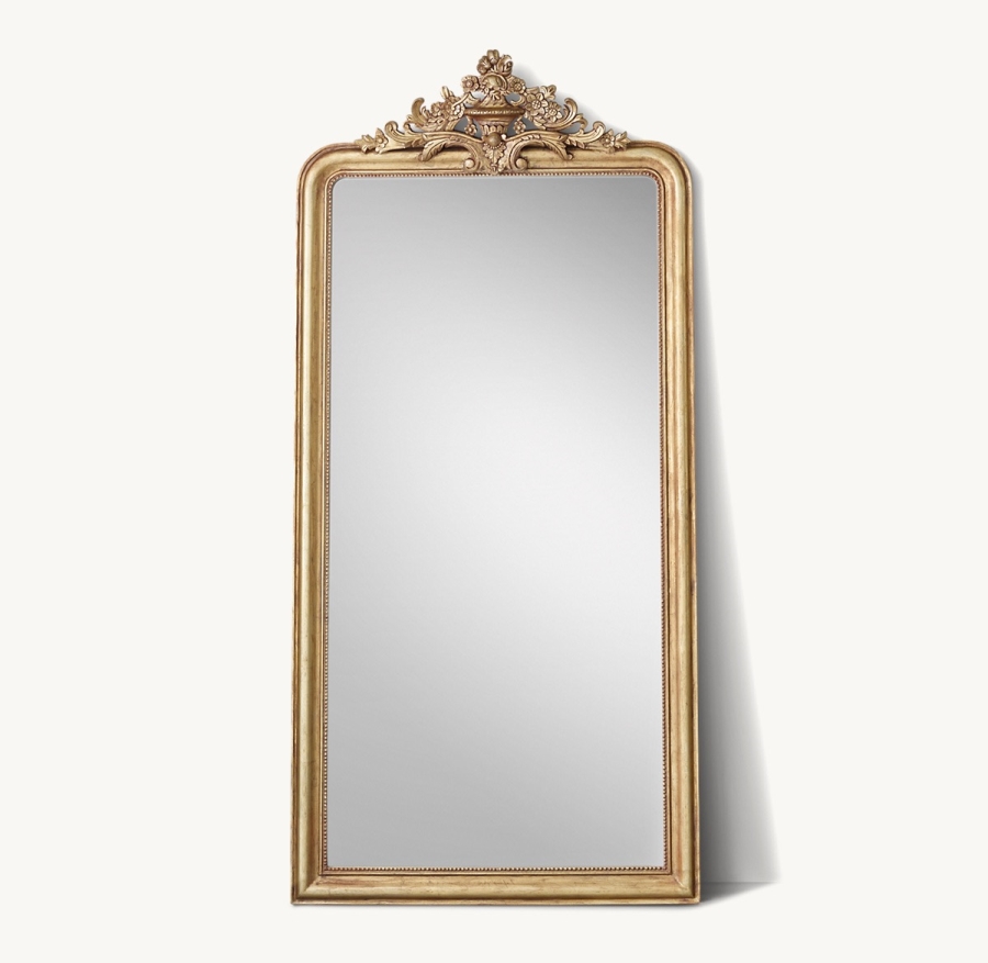 Restoration Hardware 'Louis Philippe Gilt' Grand Floor Mirror 55W X 115H Retail $4,115