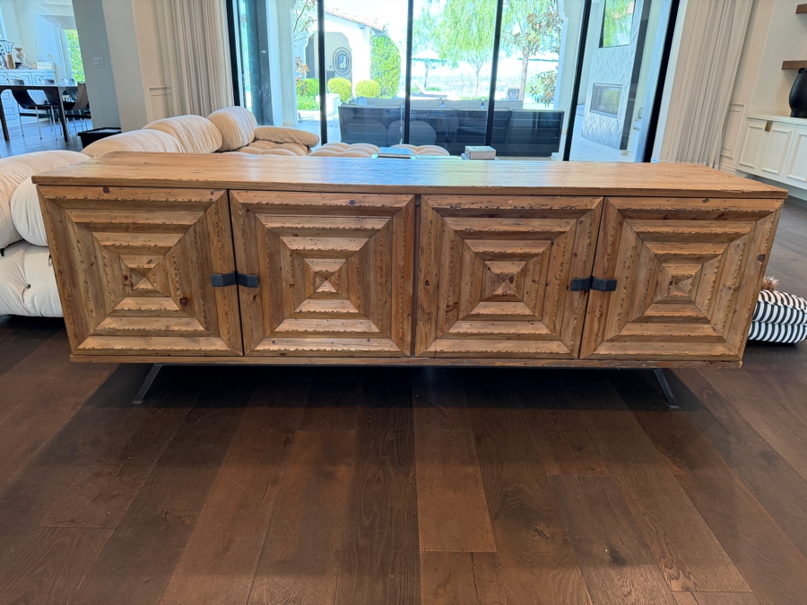 Noir Furniture 'Warus' Reclaimed Solid Pine Sideboard Credenza 88W X 22D X 31H Retail $4,119 [Photo 3]