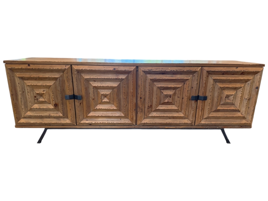 Noir Furniture 'Warus' Reclaimed Solid Pine Sideboard Credenza 88W X 22D X 31H Retail $4,119
