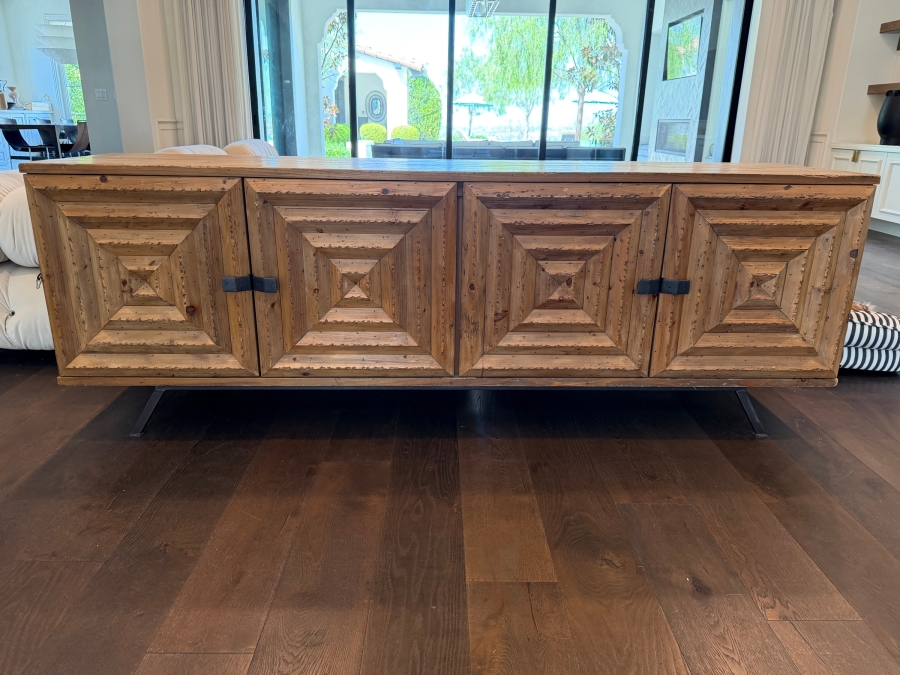 Noir Furniture 'Warus' Reclaimed Solid Pine Sideboard Credenza 88W X 22D X 31H Retail $4,119 [Photo 2]