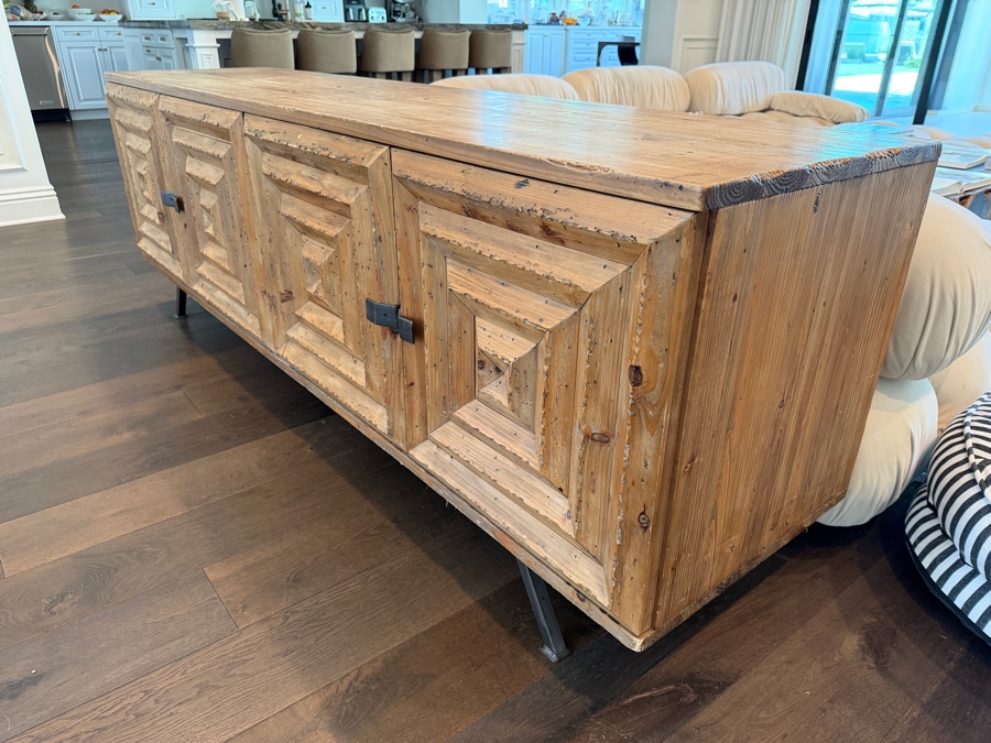 Noir Furniture 'Warus' Reclaimed Solid Pine Sideboard Credenza 88W X 22D X 31H Retail $4,119 [Photo 4]