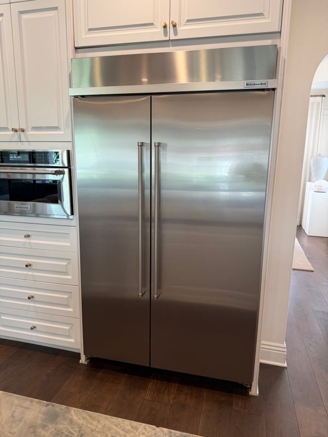 KitchenAid 48' Built-In Side-by-Side Refrigerator (Model: KBSN608ESS00) 48W X 84H Retail $10,899