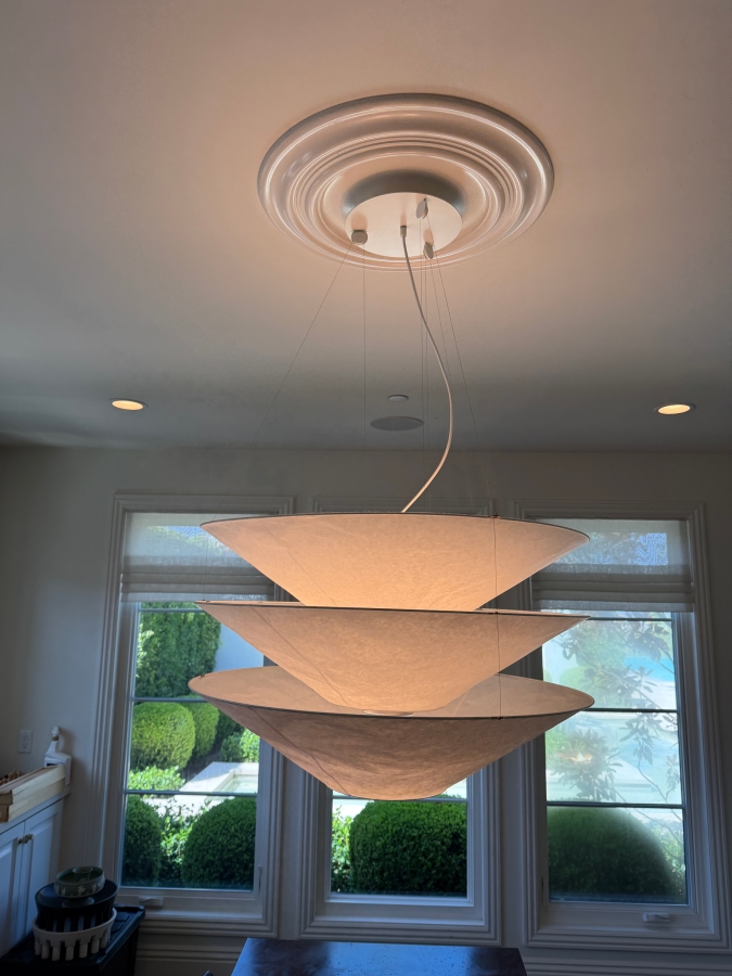Ingo Maurer Floatation Handcrafted Japanese Washi Paper Tiered Pendant Light Sculpture 27W X 45H Retail $3,500