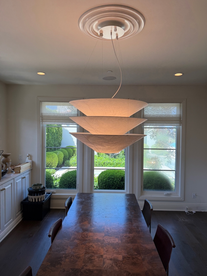 Ingo Maurer Floatation Handcrafted Japanese Washi Paper Tiered Pendant Light Sculpture 27W X 45H Retail $3,500 [Photo 3]
