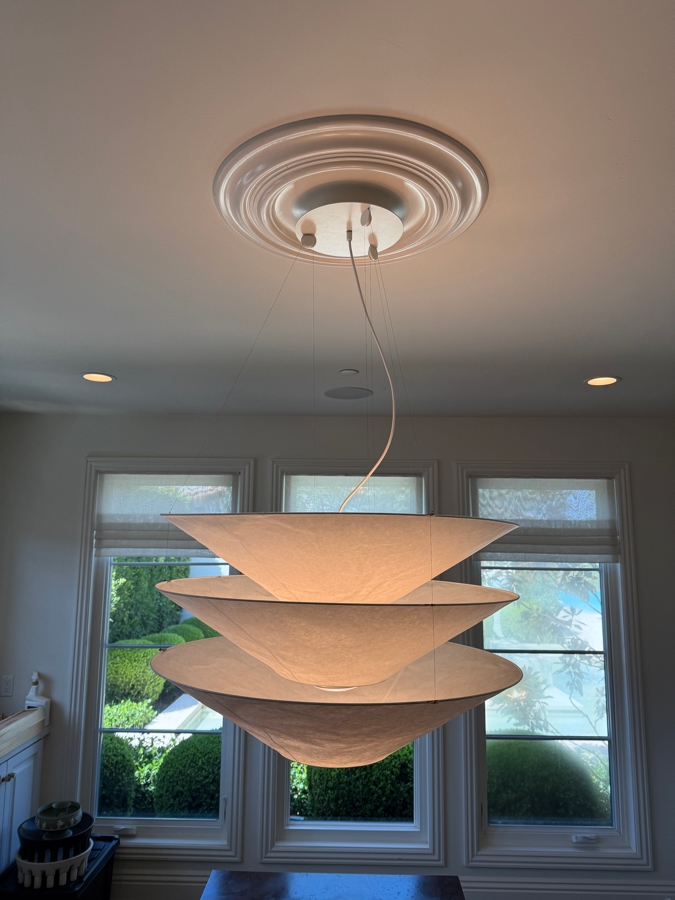 Ingo Maurer Floatation Handcrafted Japanese Washi Paper Tiered Pendant Light Sculpture 27W X 45H Retail $3,500 [Photo 2]