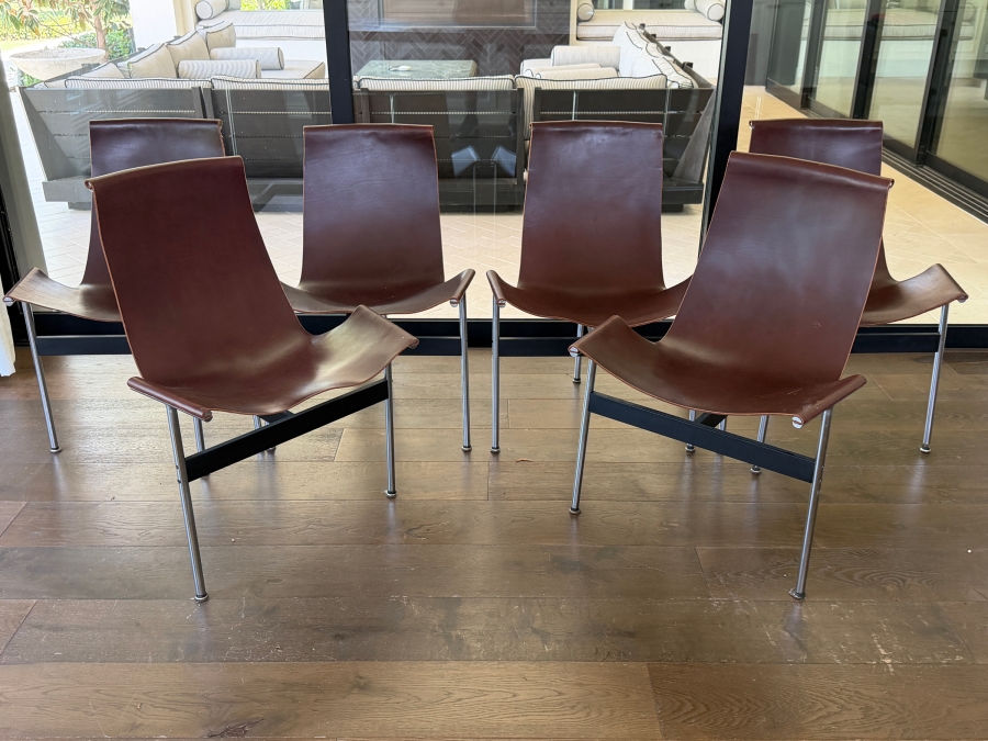 Set of 6 William Katavolos, Ross Littell & Douglas Kelley '3LC T-Chairs' for ICF De Padova Original Price: $13,633
