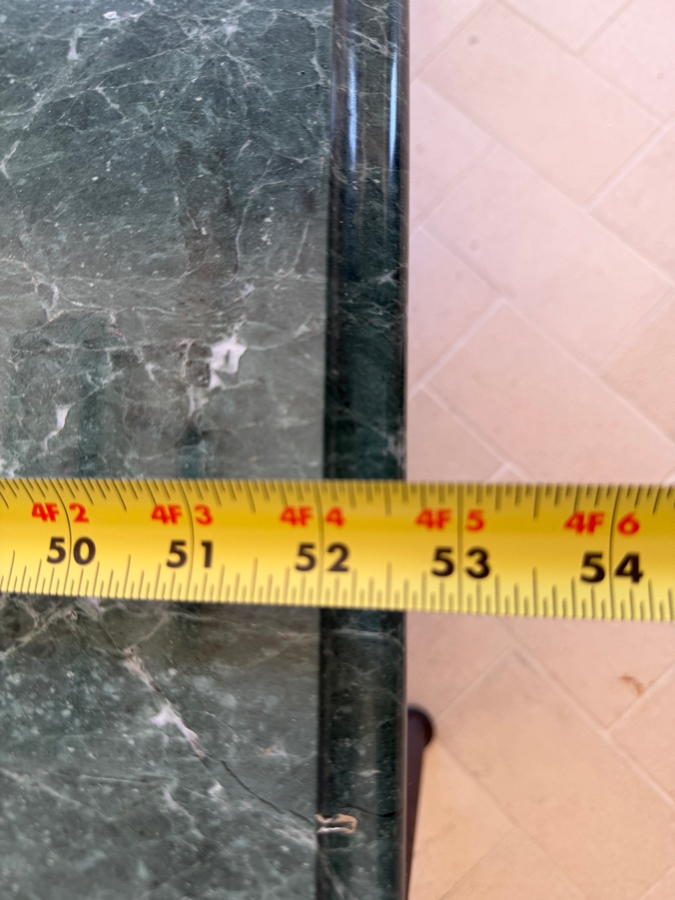 Vintage French Style Green Marble And Wrought Iron Coffee Table 33W X 53L X 18H [Photo 8]