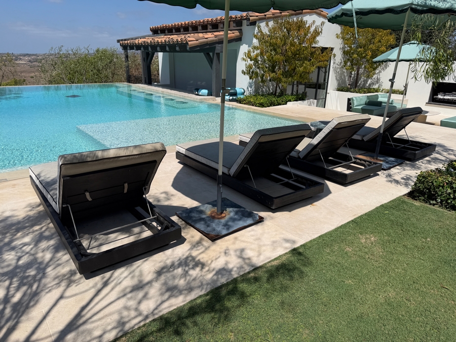 (4) Restoration Hardware (RH) Maya Teak Adjustable Chaises By Harrison & Nicholas Condos 29.5'W x 78'D x 10'H - 26'H Retails $16,740/Four [Photo 5]