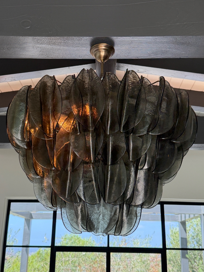 Contemporary Smoked Rondini Murano Glass Petal Cascade Chandelier 32W X 36H Retails $8,500  [Photo 3]