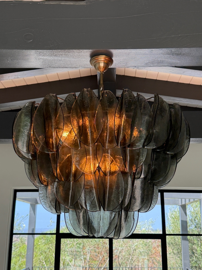 Contemporary Smoked Rondini Murano Glass Petal Cascade Chandelier 32W X 36H Retails $8,500  [Photo 4]