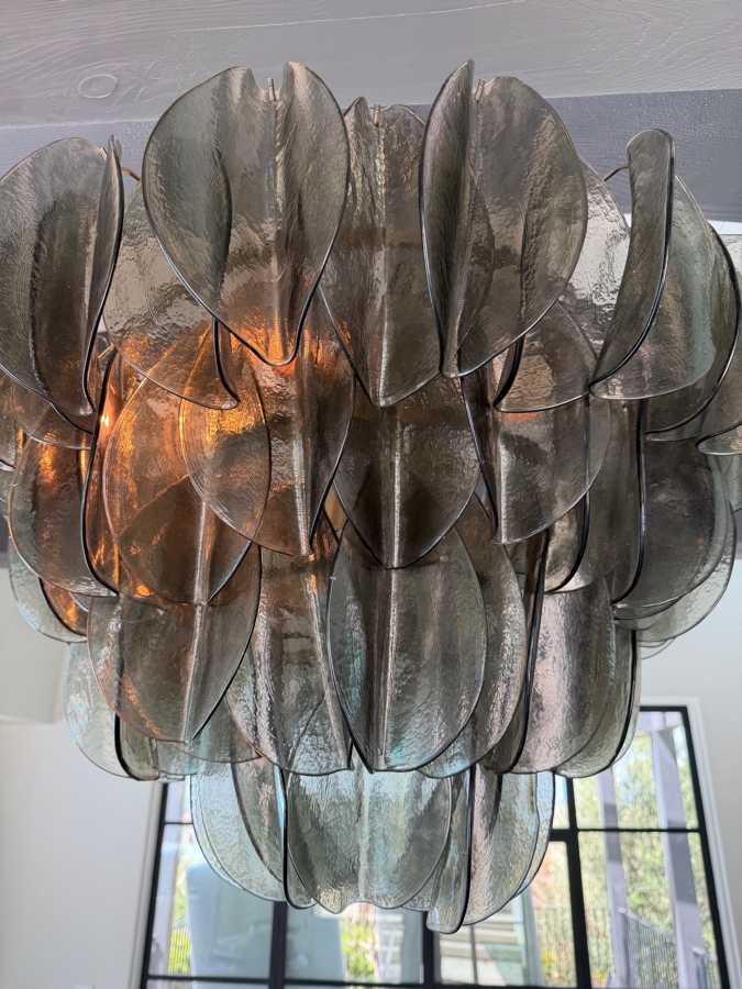 Contemporary Smoked Rondini Murano Glass Petal Cascade Chandelier 32W X 36H Retails $8,500  [Photo 8]