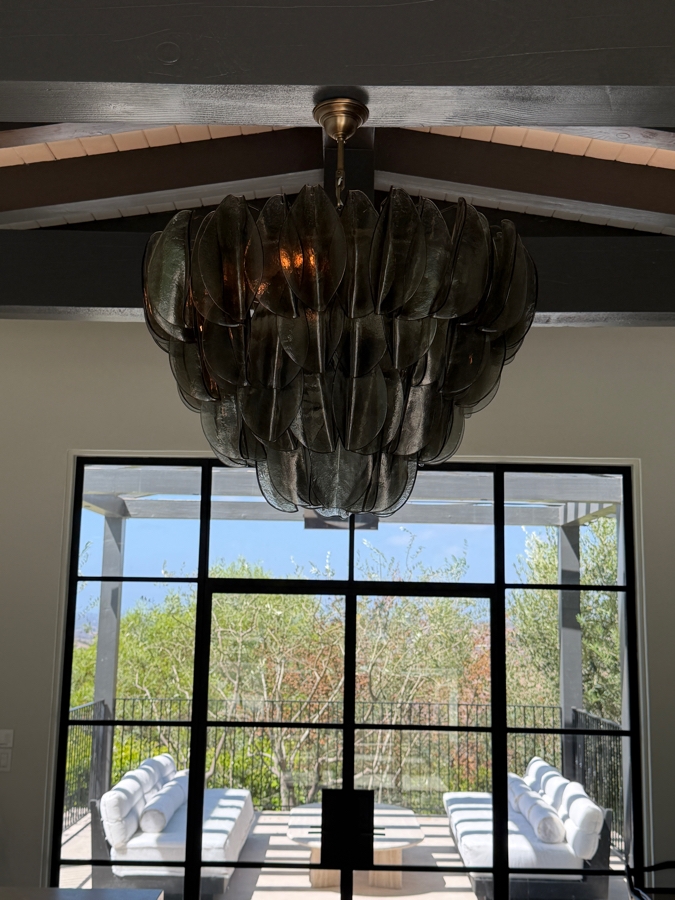Contemporary Smoked Rondini Murano Glass Petal Cascade Chandelier 32W X 36H Retails $8,500  [Photo 5]