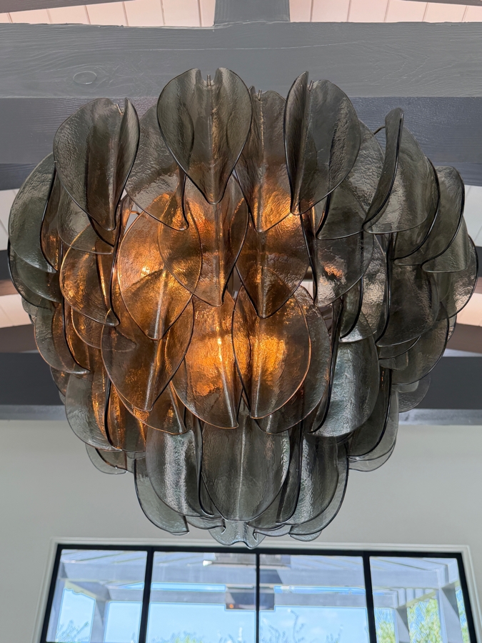 Contemporary Smoked Rondini Murano Glass Petal Cascade Chandelier 32W X 36H Retails $8,500  [Photo 2]