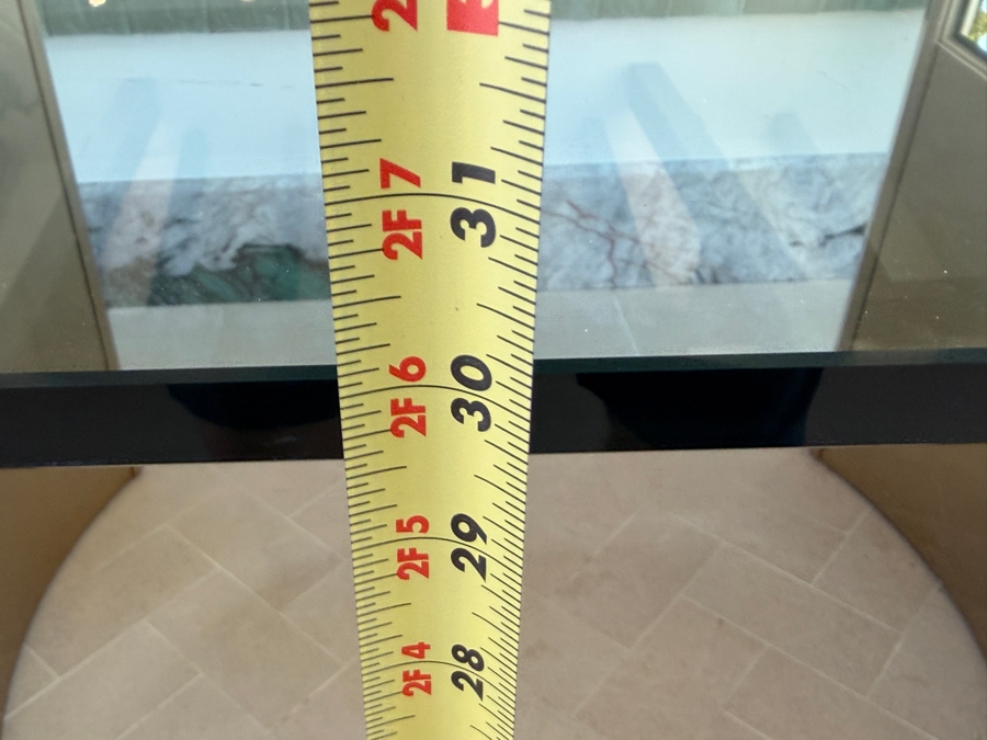 Contemporary Bernhardt Interiors Abbott Polished Brass And Smoked Glass Dining Table With Custom Architectural Plate-Glass Top 44'W x 120'L x 30'H Retail $12,500 [Photo 15]
